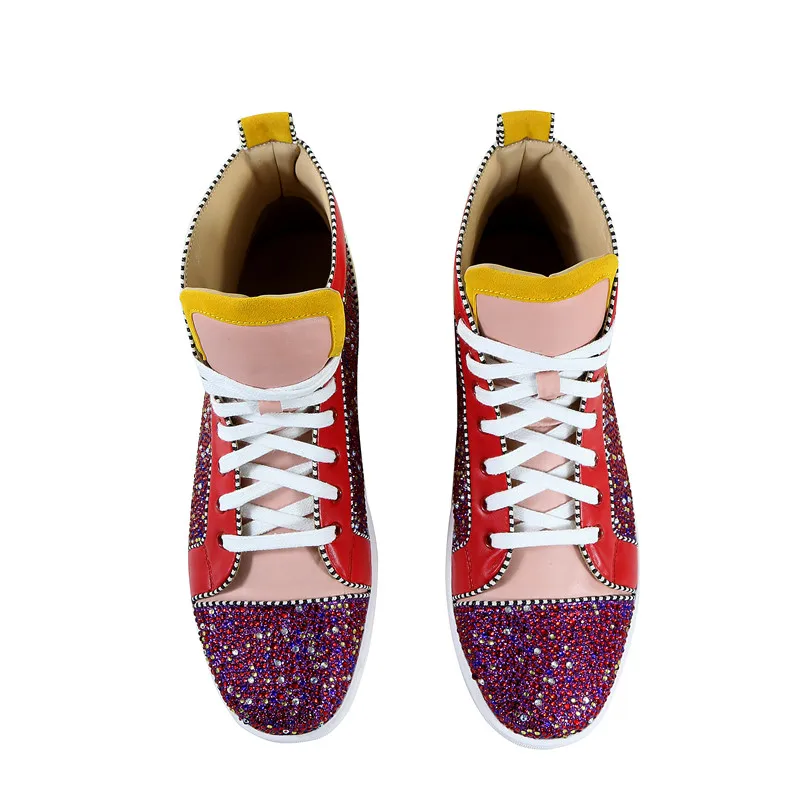 Multicolor Zapatillas Alta eu47 Patchwork Hombres Encaje Qianruiti Zapatos Hombre De Eu39 qnvwHFIYEF