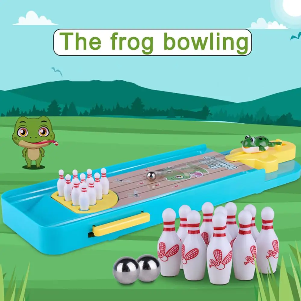 

Mini Frog Bowling Platform Toys Indoor Interactive Kids Educational Table Game