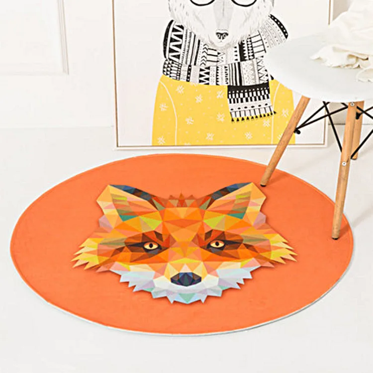 LOUTASI Round Carpet Lion Printed Soft Carpets Anti-slip Rugs Crystal velvet Computer Chair Mat Floor Mat for Home Kids Room LOUTASI Round Carpet Lion Printed Soft Carpets Anti-slip Rugs Crystal velvet Computer Chair Mat Floor Mat for Home Kids Room