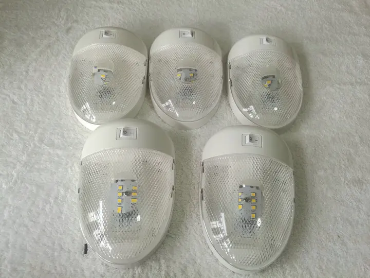 5x Rv Led 12v Fixture Ceiling Camper Trailer Marine Single Dome