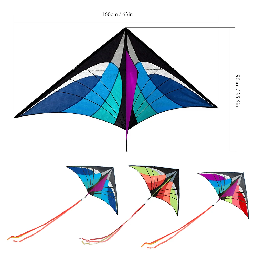 3D воздушный змей 160x90 см/63x35,5 дюйма большой воздушный змей Delta для спорта на открытом воздухе Однолинейный Летающий воздушный змей с 30 м ручкой линия хвост пляжный воздушный змей игрушка