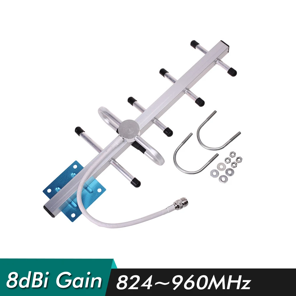 

824~960MHz 8dBi Outdoor Yagi Antenna N-Female 5 Units External Antenna for GSM CDMA Signal Amplifier Cell Phone Signal Repeater