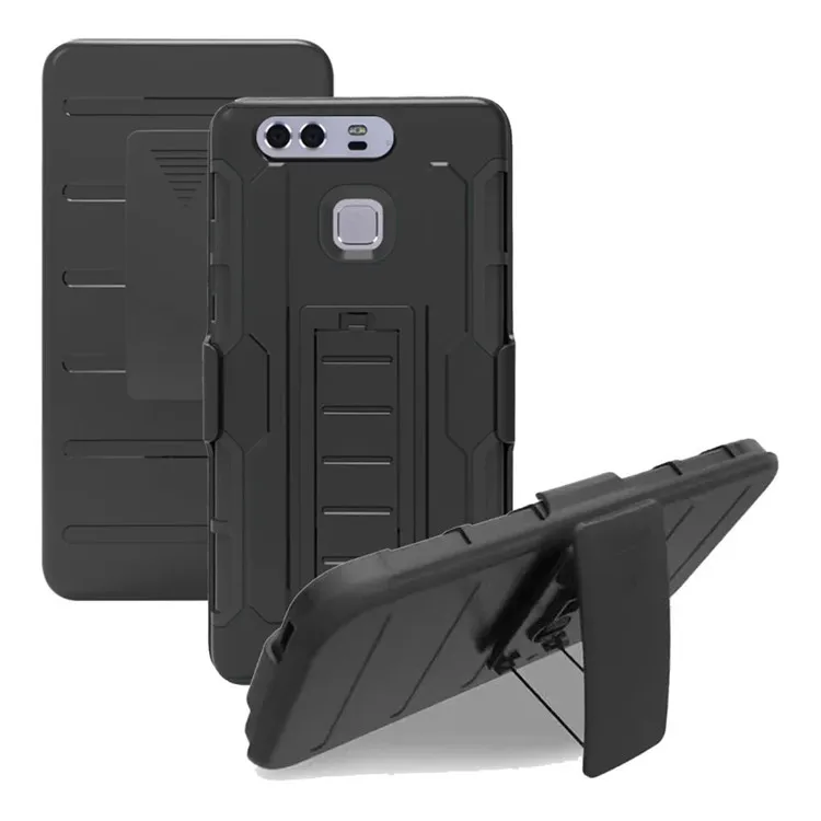 

Armor Belt Clip Case for Huawei P9 Lite Back Cover Shockproof Holster Phone Case for Huawei P8 Lite P9 Anti-shock 3 in 1 Cases