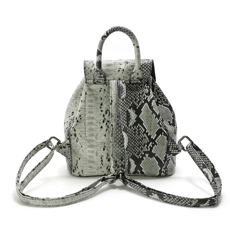 Змеиная кожа PU кожаный женский рюкзак новая женская сумка Feminina Mochila Escola школьный