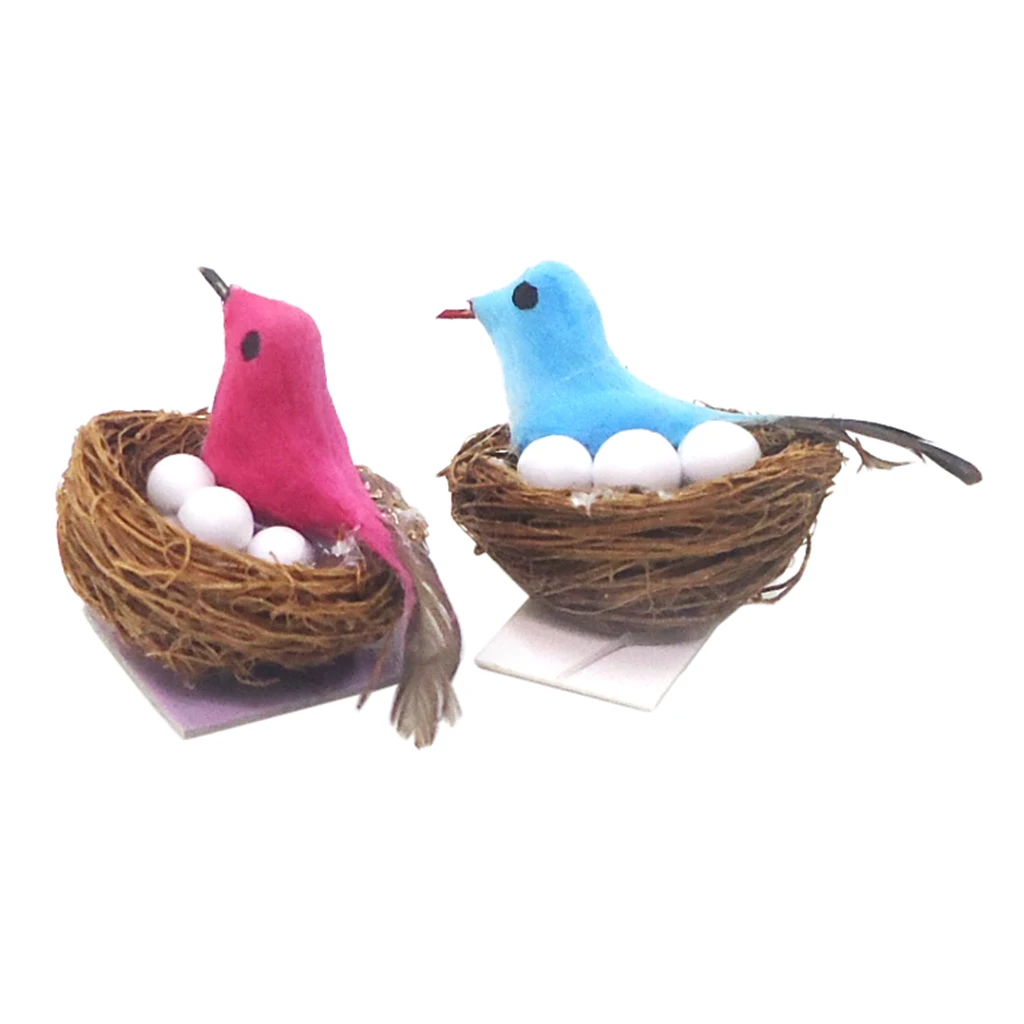 Миниатюрный Птичье гнездо ручной работы, птичье гнездо, модель 1/12, украшение скворечник для сказочных садовых сцен, орнамент