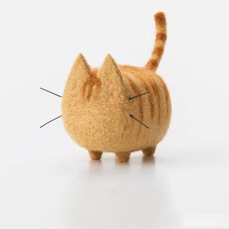 1 Набор неготовых котов для валяния Poke DIY войлок игл без лица кошки Материал