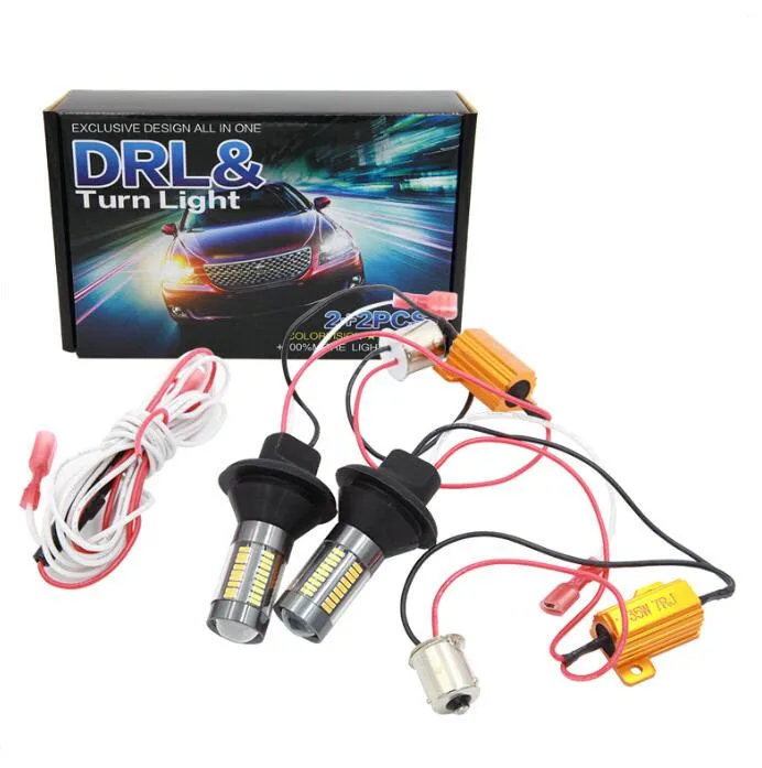 Авто 1156 BAU15S BA15S светодиодный P21W T25 3156 T20 7440 4014 66SMD дневные ходовые огни Белый Желтый