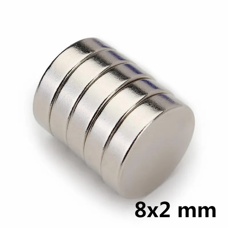 

AETool 10/20/50pcs 8mm x 2mm Strong Cylinder Rare Earth Magnet 8x2 Neodymium Craft Sheet N52 Mini Small Round Magnets Disc 8*2mm