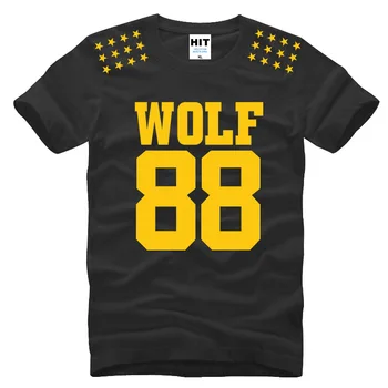 

Tide wolf 88 uniforms pentagram Mens Men T Shirt Tshirt Fashion 2015 Short Sleeve O Neck Cotton T-shirt Tee Camisetas Hombre