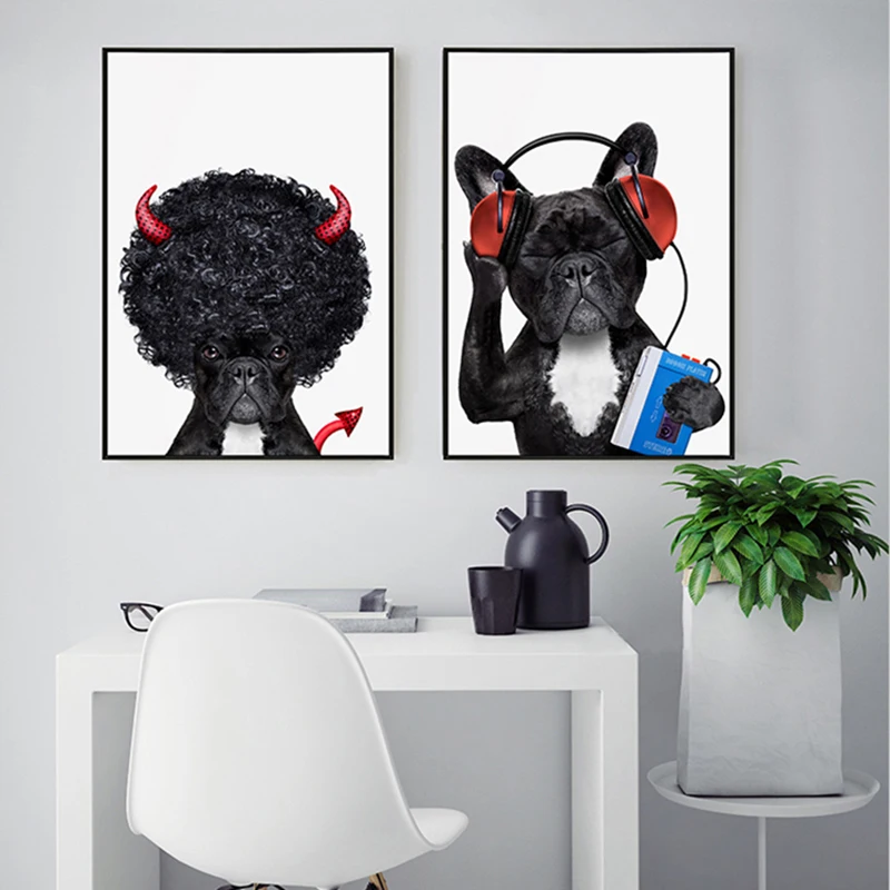 Modern Decoration Home Fashion Dogs Wall Art Canvas Painting Posters and Prints Decorative Pictures for Living Room Decor | Дом и сад