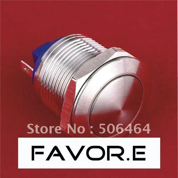 

* Stainless steel 19mm IP65 Momentary Push Button Switch domed round PIN terminal