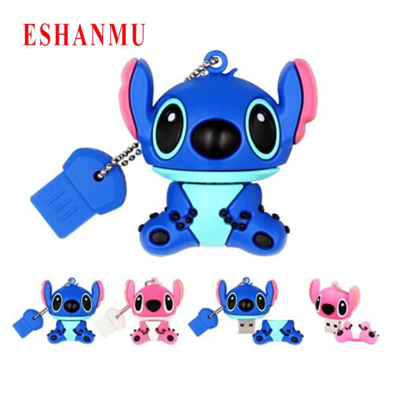 

2016 Hot 100% Real capacity Lovely Stitch USB Flash Drive Pen drive Gift Animal cartoon pendrive 4GB/8GB/16GB/32GB memory stick