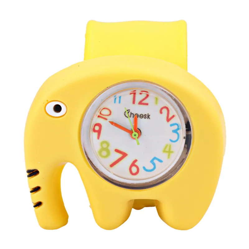 3D детская смотреть мультфильм силиконовые игрушки часы слона для детей разноцветные Часы пазл