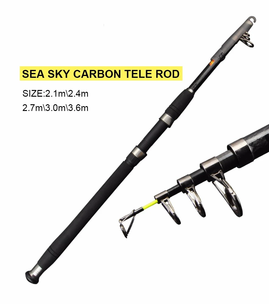 

FUXIN Carbon Fiber Telescopic Fishing Rod 2.1m-3.6m Short and Medium Sea Rods Telescopic Fishing Rod Spinning Fishing Pole MH