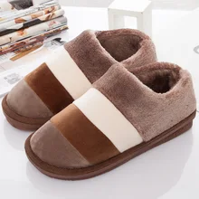 Nouvelle Arrivée Maison D’hiver Thermique Coton Rembourré Pantoufles Hommes Intérieur Plancher Pantoufles Chaudes Chaussures Plates