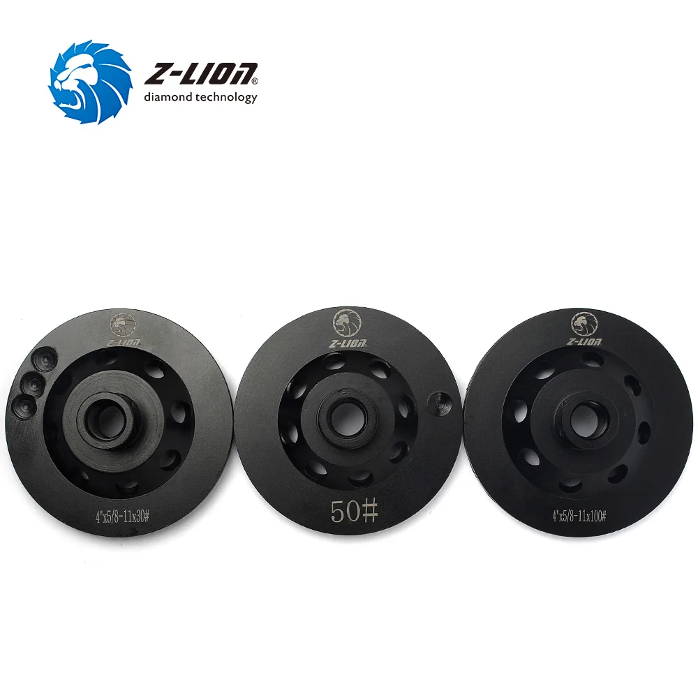 Z-LION 3pcs/lot 4 inch Diamond Grinding Wheel Disc Concrete Marble Granite Grinding Tool Double Layer Segment Cup Wheel Dish