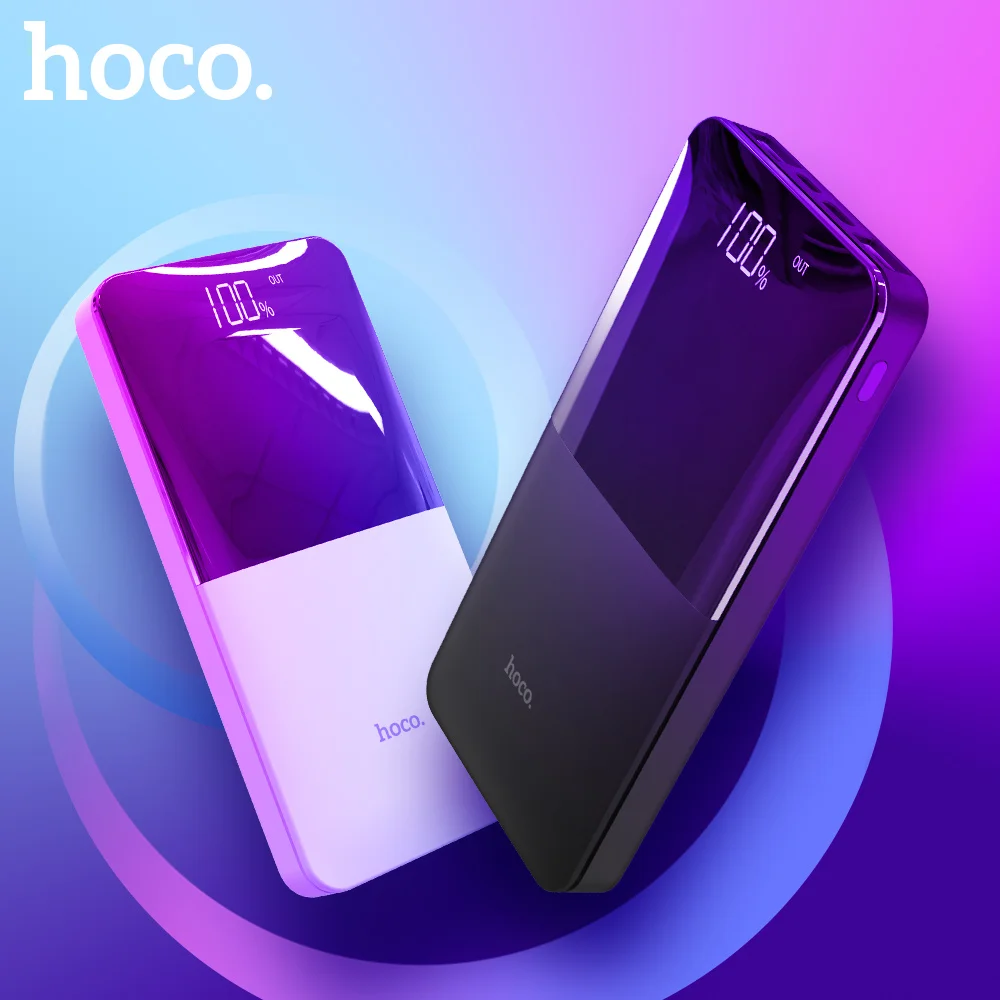 HOCO 10000 мАч Внешний аккумулятор ультра тонкий портативный зарядный внешний