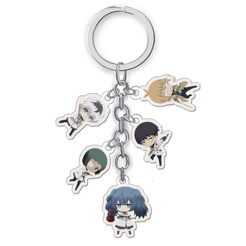 

Anime Tokyo Ghoul Keychain Cartoon Figure QS Sasaki Haise Acrylic Pendant Key Ring