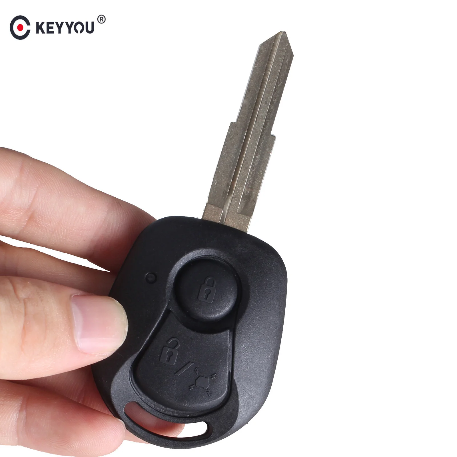 KEYYOU 10 шт. 2 кнопки дистанционного ключа оболочки для SSANGYONG ACTYON KYRON REXTON UNCUT BLADE чехол для брелка с ключом Замена