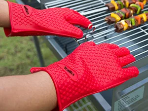 Брэнд Walfos. Универсальные жароустойчивые силиконовые перчатки для кухни, для работы с грилем и барбекю