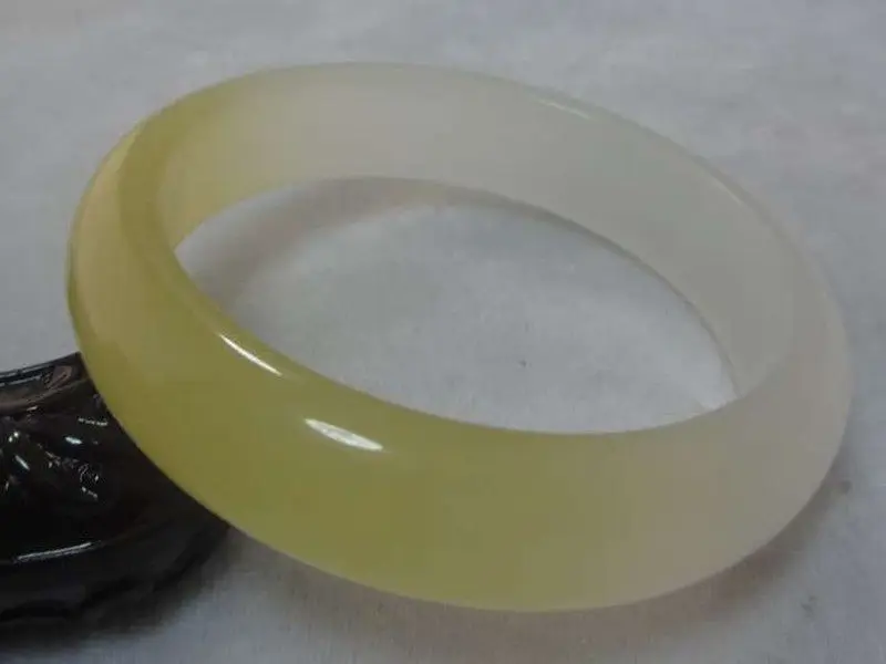 

A-676 Natural Fashion Fine Beautiful Yellow White Jade Gems Bangle Bracelet 61mm a 5.19