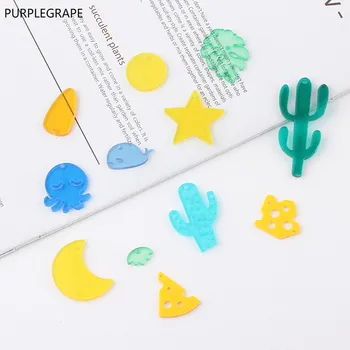 

DIY jewelry accessories cute resin earrings hair accessories key clasps hanging materials women's 20 pieces PURPLEGRAPE