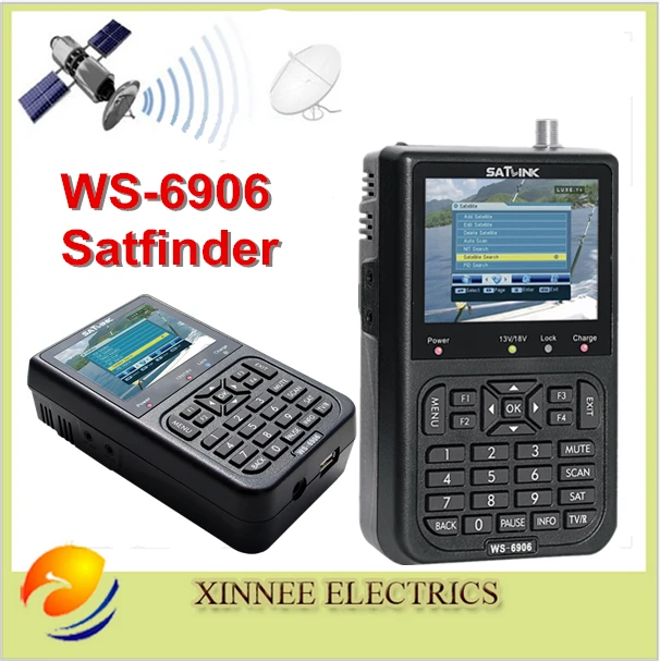  Satlink WS6906 Satellite Signal Finder 3.5" DVB-S FTA digital satellite meter satellite finder satlink ws-6906 finder 