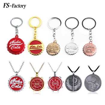 

Wholesale 20PCS Game Nuka Cola Botter Opener Keychain Fallout 4 Beer Cap Shape Pendant Key Chain Women Men Car Keyring Jewelry