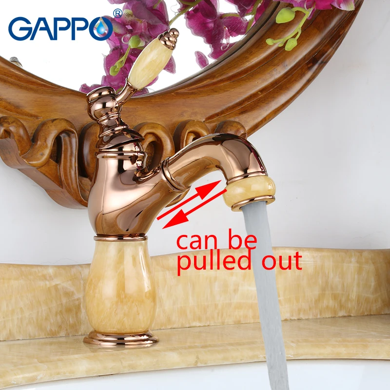 

GAPPO Basin Faucet Jade body mixer taps waterfall bathroom mixer faucets water tap Deck Mounted Faucets taps