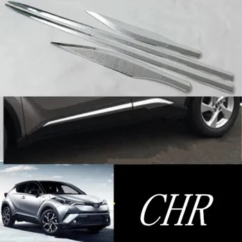 

4PCS/ SET ABS CHROME FOR CAR SIDE DOOR BODY PROTECTOR MOLDING COVER TRIM FIT FOR TOYOTA C-HR CHR 2017 2018 2019 2020