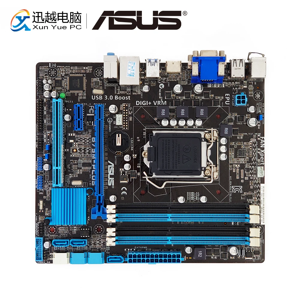 Beste Asus B75M PLUS Desktop Moederbord B75 Socket LGA 1155 Voor i3 i5 i7 DDR3 32 GB SATA3 USB3.0 DVI Micro ATX originele Gebruikt Moederbord
