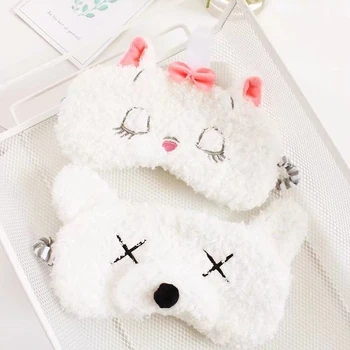 

Candice guo! Super cute plush toy cartoon sweet Marie Cat soft eyeshade eye mask girls birthday Christmas gift 1pc