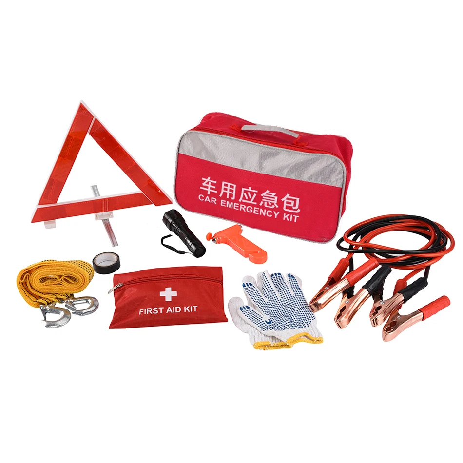 10PCS Car Emergency Kits Auto Roadside Emergency Tool Supplies Kit Bag