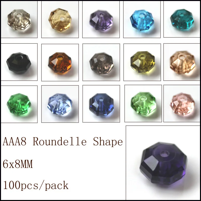 Бусины разделители круглые из хрустального стекла 18 цветов 100 шт.|spacer beads|for diybeads