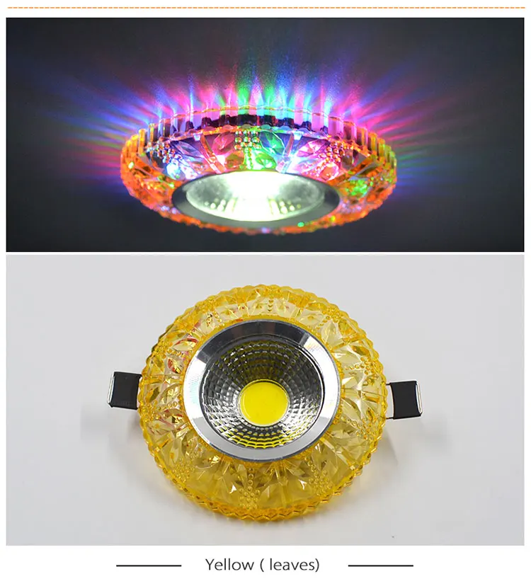 down lights COB LED Downlight Colorful Panel Light RGB 3W 110V 220V Recessed Lamp Fixture For Halogen Lamp Decoration Purple Spot light bathroom ceiling light