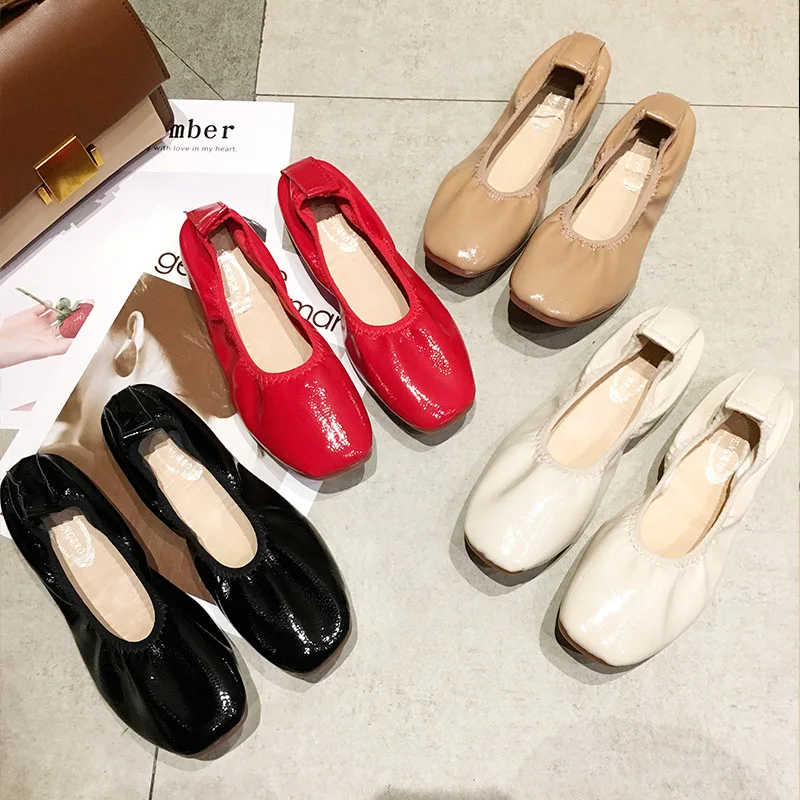 

Women Spring and Summer Shallow Mouth Flats Lady Round Toe Soft Sole Shoes Girl Solid Color Flat Shoes