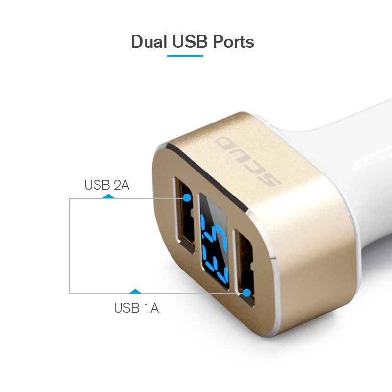 Автомобильное зарядное устройство SCUD Dual USB для мобильного телефона
