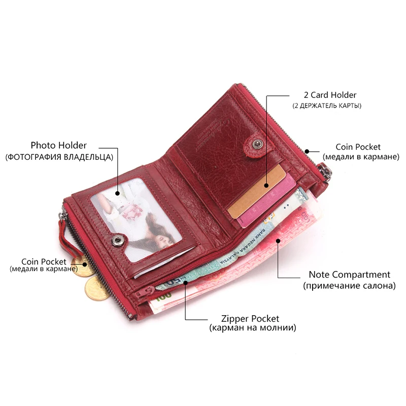 Дешево Контакта из натуральной кожи женский кошелек мужской кошелек маленькая молния Портмоне кожаный красный кредитный держатель для карт сумка...