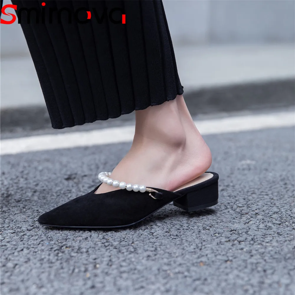 

Smirnova 2018 fashion summer women sandals leather top quality shoes elegant simple sexy hot sale beading shoes woman