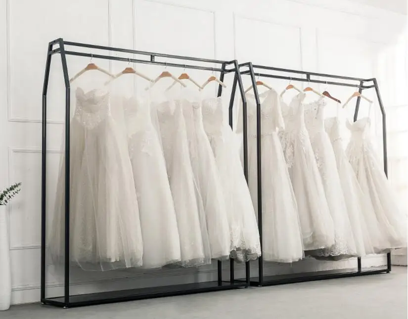 Golden wedding dress rack, display rack wedding dress shop high-grade floor hanger, special wedding dress rack for film studio