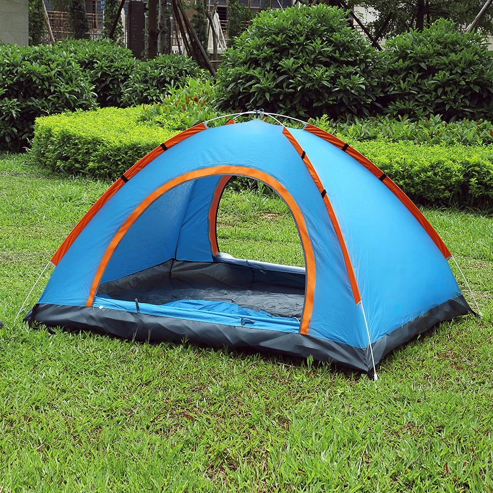 

Camping Tent Outdoor Water Resistant Automatic Instant Setup Two Doors 2 Person with Rain Cover