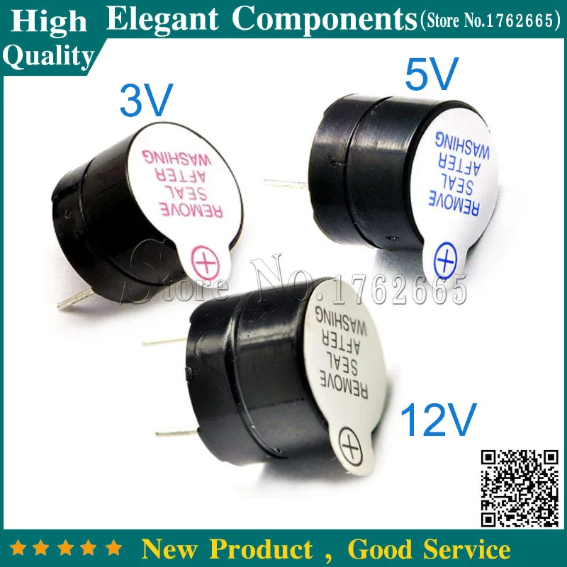10PCS Active Buzzer Alarm 3V 5V 12V Sounder speaker Size 12*9.5mm Free