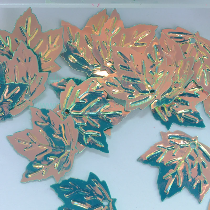 

Sequin 25g 21mm Nice Green Maple Leaf Shaped PVC loose Sequins For Crafts Paillettes Sewing Decoration Kids DIY Accessory