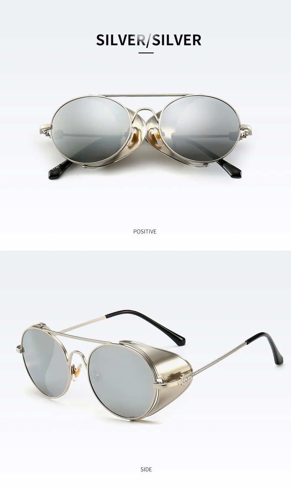 Новые роскошные металлические стимпанк стильные солнцезащитные очки мужские панк боковая защита Ретро Круглые Солнцезащитные очки UV400 очки PL1143