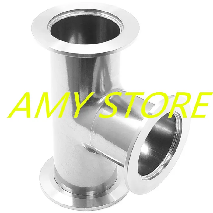 304 Stainless Steel Tee KF-50 Vacuum Fittings KF Flange Size NW-50 Quick Plumbing Process Systems 75mm Ferrule OD |