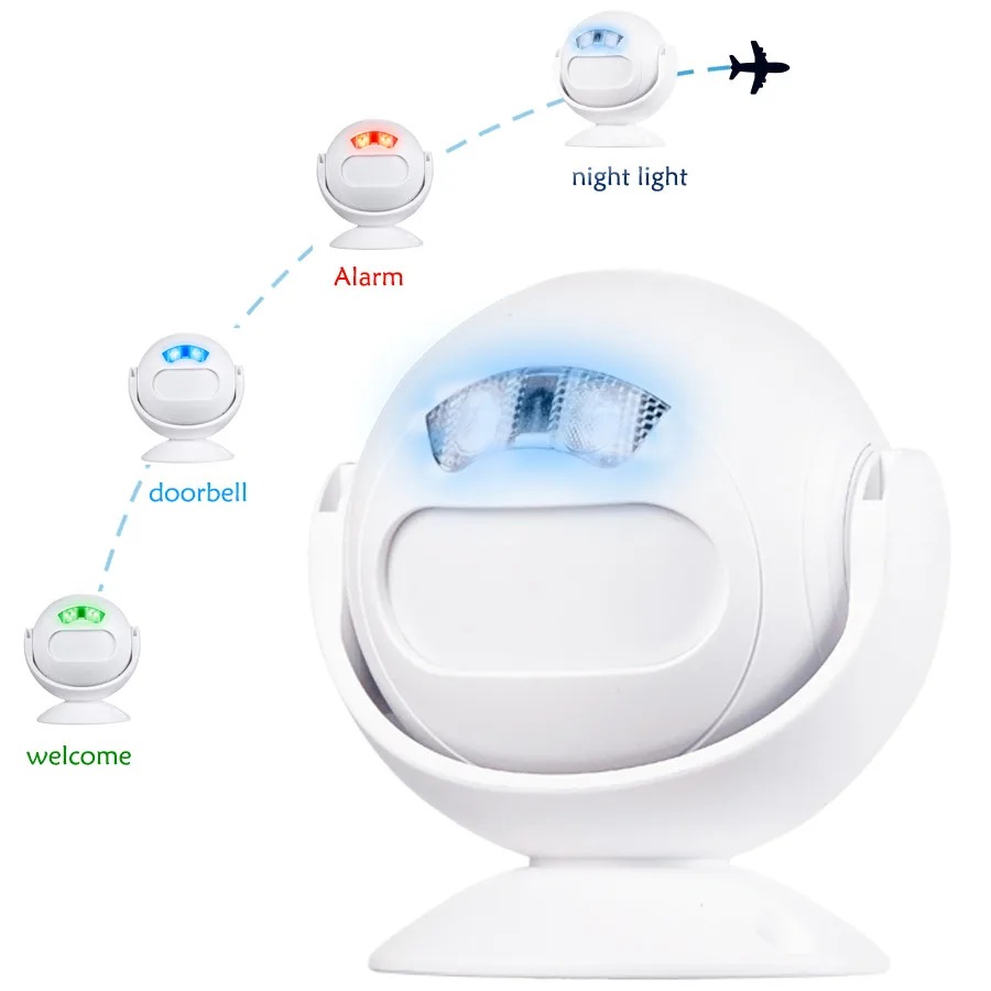 SMATRUL Wireless Doorbell Welcome IR Infrared motion sensor Alarm Cute mini home shop Door Bell Chime night light Deaf 2