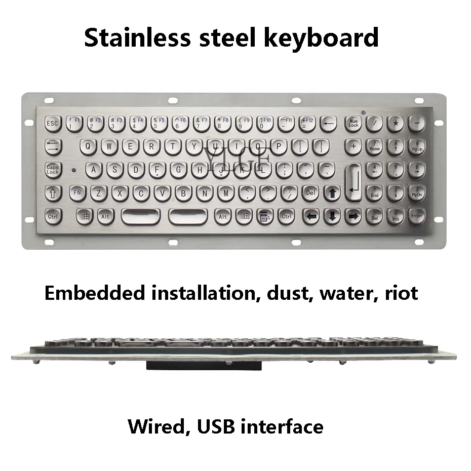 Металлическая клавиатура, YLGF HS320-PC84-U USB интерфейс встроенная клавиатура водонепроницаемый(IP65), пыль, анти