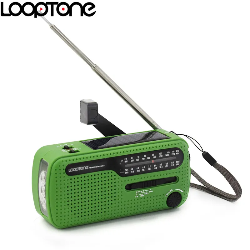 LoopTone портативный FM/AM/SW радио для наружного аварийного сгибания Динамо/Солнечная