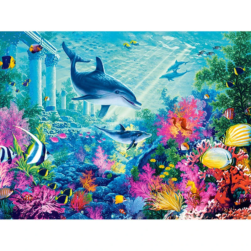 

Full Square drill 5D DIY Diamond Embroidery dolphin under the sea Diamond Painting Cross Stitch Rhinestone Mosaic decor