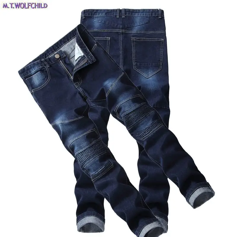 

Mens jeans 2018 New mens straight denim pants Locomotive casual mens blue jeans fashion mens Trousers 30-40